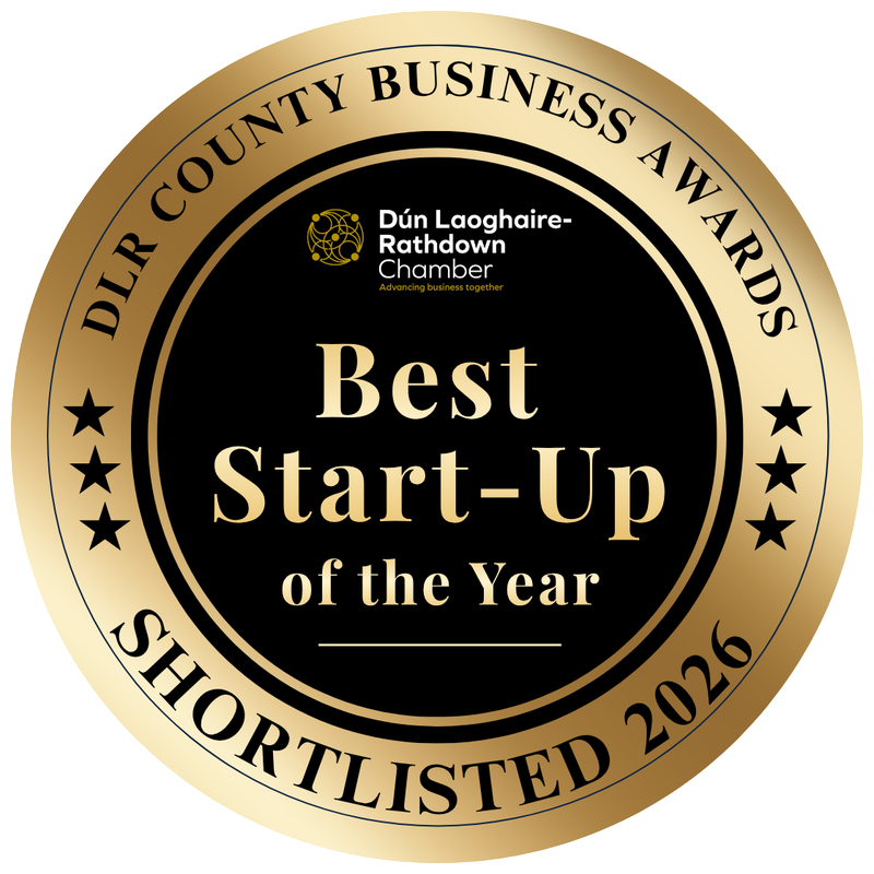DLR County Business Awards 2026 shortlisted badge for Best Start-Up of the Year